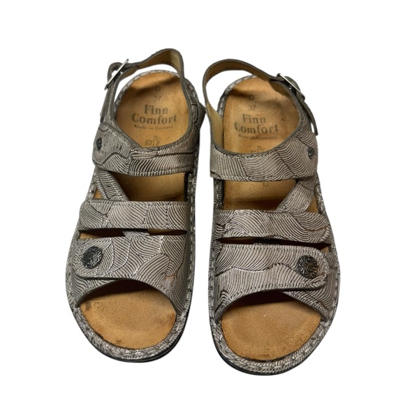 Finn Comfort Barbuda Sandal Size 37 US 7 Leather Champagne Garden Luxe Germany - Picture 4 of 7